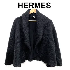 名作 HERMES ドライバーズニット フルジップ ローゲージ ジャケット S黒
