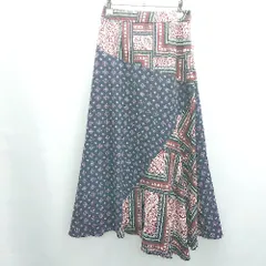 ◇ ⊂ Andemiu アンデミュウ 総柄 ロング フレア スカート サイズS パープル系 レディース E  【1503060036747】