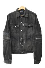 アミリ AMIRI MX2 Damage Biker Denim Jacket ダメージ 加工 バイカー デニム ジャケット ブルゾン 92-231-05-083158 46 黒 ブラック ブランド古着ベクトル 中古☆AA★250504