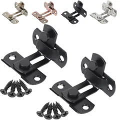 fogman ドアバックル 90度 引き戸 鍵 ロック 直角 選べるカラー 選べるサイズ 2個セット (黒 Sサイズ)