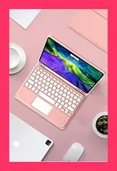 【スタッフおすすめ！】大型タッチパッド付き 2022新型 iPad Air5 / Air4 キーボードケース アイパッドAir 第4/5世代 10.9 インチ マグネット 脱着式 手帳型 US配列 薄型 Apple pencil 収納 Bl