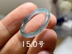 L13-82 高氷種 竹節 リング 氷青花 15.0号 グアテマラ産 A貨 本翡翠 くりぬき