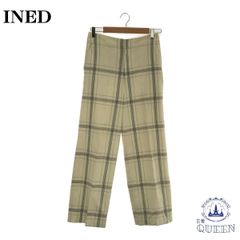 ☆美品☆ イネド INED パンツ スラックス レディース カジュアル ストレート チェック 9 901-889 送料無料