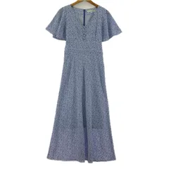 MERCURYDUO マーキュリーデュオ 小花柄 Vネック Aラインワンピース sizeS/ライトブルー