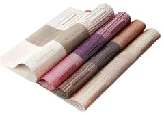 ４枚セット おしゃれ 北欧 ランチョンマット プレースマット テーブルマット 撥水 防汚 丸洗い お手入れ 簡単 滑り止め 摩擦 耐える 断熱 飾り 食卓 華やか 雰囲気 PVC製 大人 子供 対応 家庭 レストラン 用 (４色)　/3179