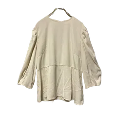 美品　Le souk　ルスーク　ゆったりブラウス【40】アイボリー　裾フレア　シンプル