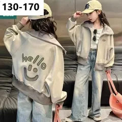 キッズ 子供服 ジャケット ショットコート 長袖 マウンテンパーカー トップス 薄手 アウター 女の子 春秋 おしゃれ 子供コート こども服 ジャンパー ウインドブレーカー ジップアップ KCFC065(130-170)