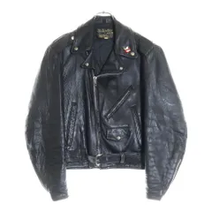 レザージャケット　ダブルライダース　古着　USA アメカジ　70s 短丈 70s USA製 gino leathers ダブルライダース レザージャケット 12