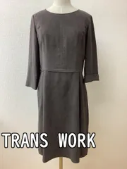 TRANS WORK トランスワーク フェイクスエードワンピース スモーキーな茶色 サイズ40