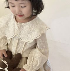 韓国　子供服　総 刺繍 レース ブラウス 90 女の子　子供　キッズ 可愛い
