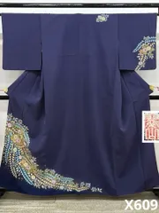 桐屋 翠山工房 辻ヶ花 落款入 付け下げ 訪問着 絞り ぼかし八掛 正絹 X609