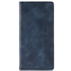 iPhone12 mini ケース 手帳 アイフォン12ミニ  チェック柄 合革 レトロ 手帳 ケース 【Color】 ブルーのサムネイル