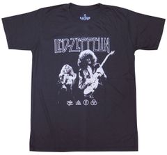 【土日も発送】ジミー・ペイジ ロバート・プラント Tシャツ LED ZEPPELIN レッド・ツェッペリン チャコール メンズ ロックTシャツ バンドTシャツ lctr ZEP-25