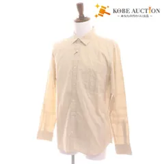 ■ バーバリーロンドン シャツ 長袖 トップス チェック 綿100％ メンズ L ベージュ タグ付き 未使用