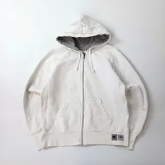 Champion チャンピオン フルジップパーカー スウェット ロゴ刺繍 裏起毛 ホワイト S　B202507