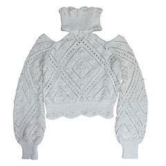 定価48900円（FARFETCH） TWIN-SET オープンニット クロップドセーター ホワイト ツインセット WHITE 白