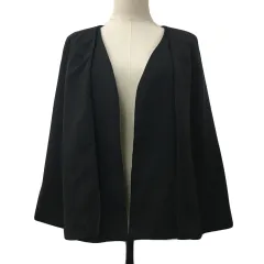 お値下げ♥BCBGMAXAZRIA ノーカラーケープジャケットブラックМ