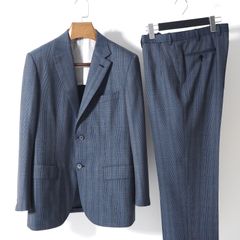ブリオーニ Brioni イタリア製 Super160's 最高級ウール スーツ セットアップ ネイビー メンズ ビスポーク 50相当 正規品 5-YD008
