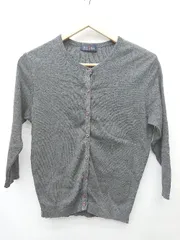 ◇ Θ Φ EASTBOY イーストボーイ 薄手 八分袖 ニット カーディガン サイズ9 ダークグレー系 レディース P  【1409090026546】
