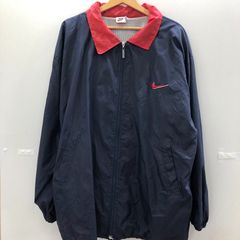 NIKE ナイキ ナイロンジャケット 白タグ ヴィンテージ 裏メッシュ ワンポイントロゴ刺繍 バックビックロゴ vintage 90’s メンズ XL 90年代 レッド ネイビー