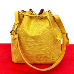極 美品 LOUIS VUITTON ルイヴィトン ヴィンテージ プチ ノエ エピ レザー 本革 巾着 セミ ワン ショルダーバッグ タッシリイエロー 87972