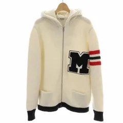 ミュウミュウ miumiu MIUMIU LEAGUE ニットパーカー ジャケット ジップアップ ロゴ ウール MMF535 イタリア製 38 S アイボリー /DKのサムネイル