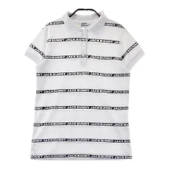 サイズ：0 JACK BUNNY ジャックバニー  半袖ポロシャツ ロゴ ボーダー柄 ホワイト系 [240101363377]# ゴルフウェア レディース ストスト