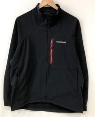 mont-bell CLIMAPRO ノマドジャケット ジップアップ クリマプロ ロゴ 刺繍 ナイロン ストレッチ 黒 古着 アウトドア 1106574 モンベル SIZE：L■1027Z②