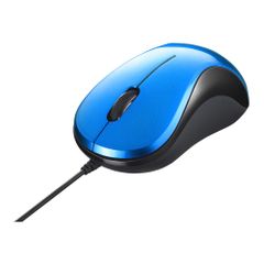 バッファロー BUFFALO 有線 BlueLED 静音 3ボタンマウス ブルー BSMBU108BL