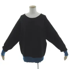 アズールバイマウジー AZUL by moussy バイカラードルマンニットプルオーバー 250HAC70-520H 長袖 ブラック 黒 ブルー系 青系 F