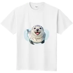 ゴマフアザラシ　シンプルデザインTシャツ　メンズ・レディース・キッズ