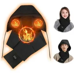 電熱ネックウォーマー 電熱マフラー ネックヒーター 防風 防寒 帽子 アウトドア