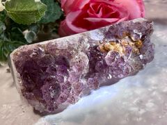 カコクセナイト内包  アメジスト　クラスター 原石　ラフストーン　紫水晶