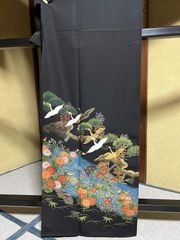 No.115 化繊 留袖 五ッ紋・桔梗 比翼付き
