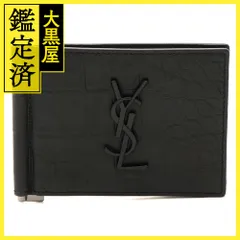 SAINT LAULENT サンローラン ビルクリップウォレット カサンドラ マネークリップ レザー ブラック 485630【434】のサムネイル