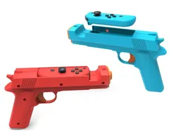 Switch ガンコントローラー スイッチ ハンドルコントローラー ガンコン アクセサリー スポーツ サオコン ハンドル タタコン sports シューティング(レッド×ブルー) [レッド×ブルー]