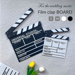 クラップボード フィルムクラップボード 映画クラップボード カチンコ 木製 小道具 結婚式 結婚式ムービー 結婚式余興 プロフィールムービー ムービー ムービー撮影用 動画撮影 撮影 映画 インテリア ウエディング  おしゃれ モノトーン 演出用 本格 本格的