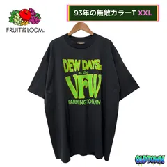 美品 フルーツオブザルーム Tシャツ XXL ヴィンテージ 90s USA製 Fruit of the BEST Loom DEW DAYS ロゴプリント ビッグサイズ ユニセックス オーバーサイズ ゆるだぼ Y2K ストリート 2XL 古着 D502