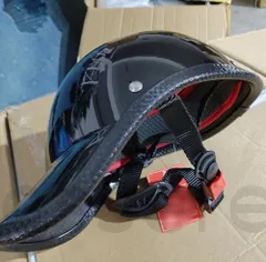 原付ヘルメット 帽子型 半帽 半キャップ バイザー付 レディース メンズ サイクルヘルメット ロードバイク 自転車用 保護帽 通勤 通学 輝く黒のサムネイル