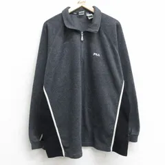 L/古着 フィラ FILA 長袖 ハーフジップ フリース ジャケット メンズ ワンポイントロゴ ラグラン 濃グレー 25jan31 中古 アウター