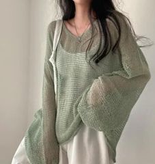 2025新作　レディース　透け感　ゆったり　大きめ　Tシャツ　ブラウス