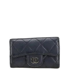 シャネル マトラッセ ココマーク キーケース 6連 ブラック ラムスキン レディース CHANEL【228-93135】