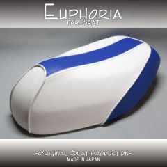 □【DIO ディオ AF34 AF35 SR ZX】張替え済♪　カスタムシート　白/青ライン《Euphoria》□MK47784