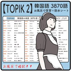 【TOPIK 2】韓国語能力試験  韓国語  3870個  防水学習シート