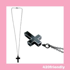 420friendly ニーズに合わせた クロスチャーム- (ブラック)