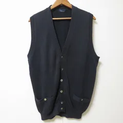 #axc パパス Papas ベスト ジレ ニット L 紺 Vネック ロゴ メンズ [964887]のサムネイル
