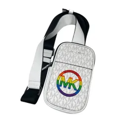 ◆未使用品◆ MICHAEL KORS マイケルコース ホワイト系 カラーロゴ ボディバッグ Crossbody Bag MKシグネチャー 本体のみ V76977NC