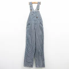W32/古着 オシュコシュ オーバーオール レディース 90s コットン 紺他 ネイビー ストライプ ヒッコリー 25may23 中古 ボトムス