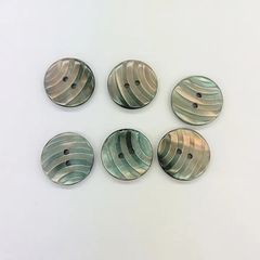 【特価】手芸　ボタン　黒・透明・オーロラ系　約18mm　6個まとめ売り※