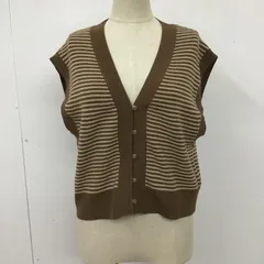 ehka sopo エヘカソポ ベスト TYT-1609245 ニットボーダーベスト ノースリーブニットカットソー 前開ベスト